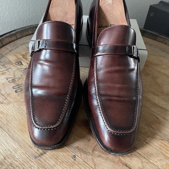 Ferragamo Men’s Slip-On Loafers - Dark Brown, Size 8D - Picture 2 of 12
